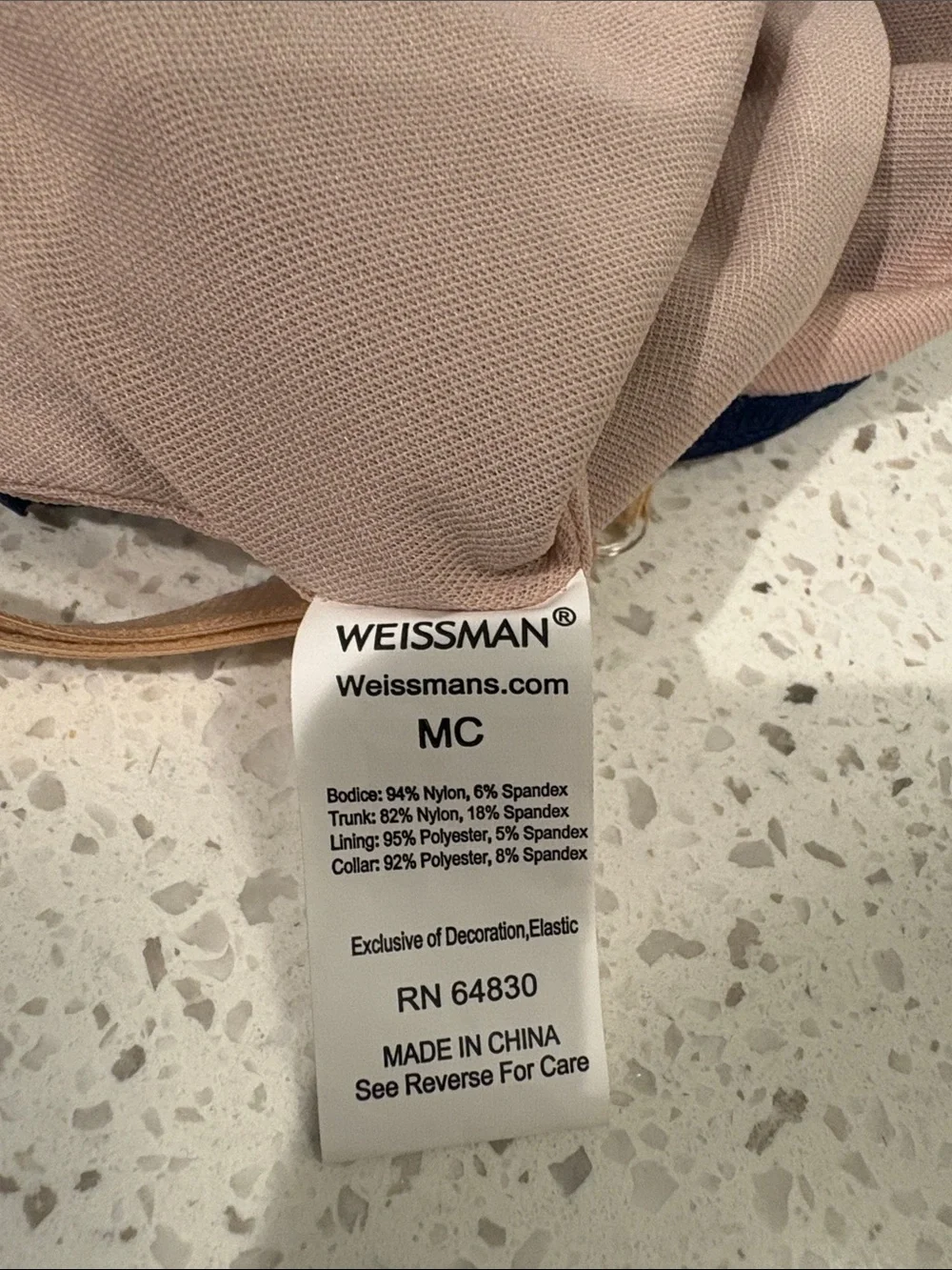 Weissman Navy and Red Halter Dance Costume